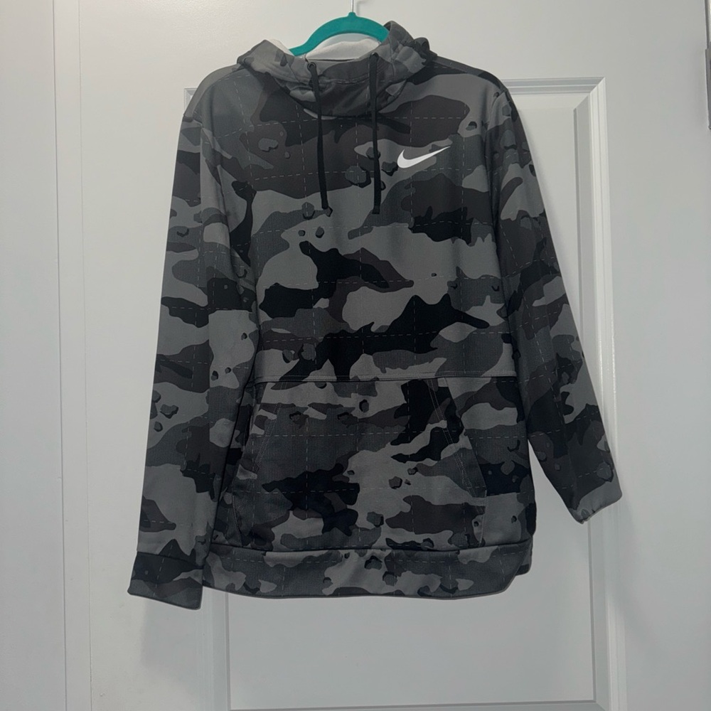 Nike Black Gray Camo Hooded Pullover